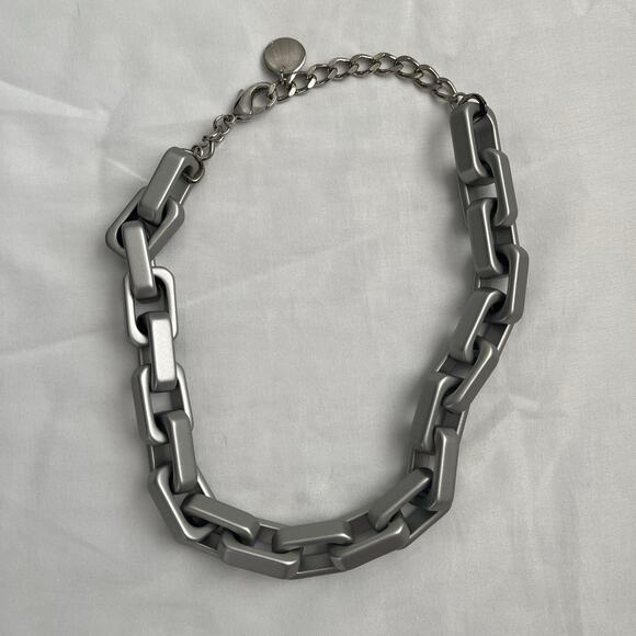 Pono Grazia Barile Necklace by Joan G Silver Italian resin link Statement piece - Picture 5 of 10